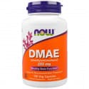 DMAE 250 мг (диметиламиноэтанол) 100 растительных капсул NOW Foods
