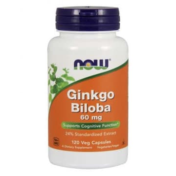 Ginkgo Biloba 60 мг (гинкго билоба) 120 растительных капссул NOW Foods