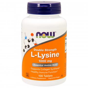 L-Lysine 1000 мг (лизин) 100 таблеток NOW Foods