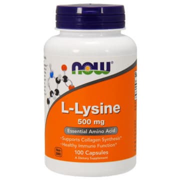 L-Lysine 500 мг (лизин) 100 растительных капсул NOW Foods