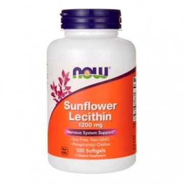 Sunflower lecithin 1200 мг (Лецитин подсолнечный) 100 капсул NOW Foods