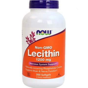 Lecithin 1200 мг (лецитин соевый) 200 гелевых капсул NOW Foods