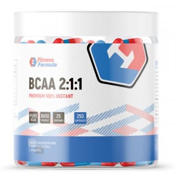 100% BCAA 2:1:1 PREMIUM (БЦАА) 250 капс. FitnessFormula