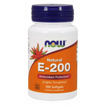 E-200 Da (витамин Е) 100 гелевых капсул NOW Foods
