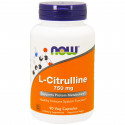 L-Citrulline 750 мг (цитруллин) 90 растительных капсул NOW Foods