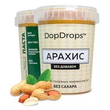 DopDrops Паста арахисовая протеиновая 1000г [без добавок]