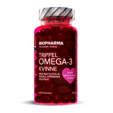 Омега-3 для женщин Trippel Omega-3 Kvinne 120 капсул Biopharma
