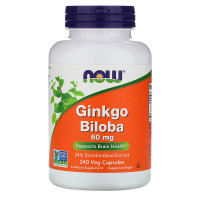 Ginkgo Biloba 60 мг 240 вег. капс. NOW Foods
