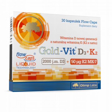Gold-Vit D3+K2 2000МЕ (витамин D3, витамин K2) 30 капсул Olimp