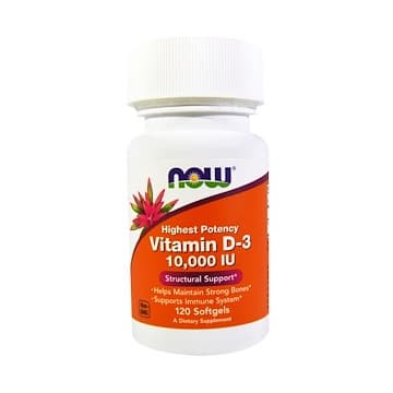 Vitamin D3 10000 IU (витамин D) 120 гелевых капсул NOW Foods